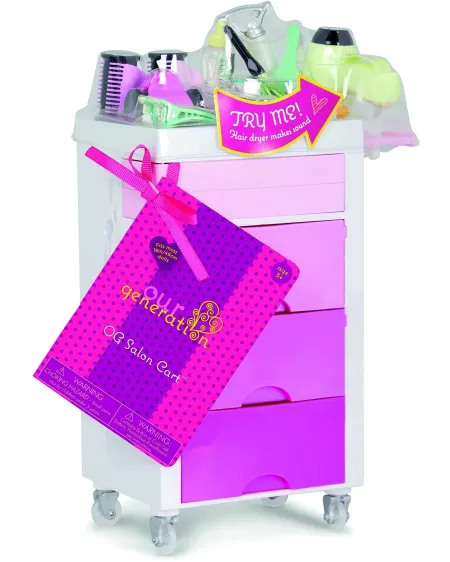 CHARIOT DE COIFFURE  18 accessoires de coiffure dont sèche-cheveux ...