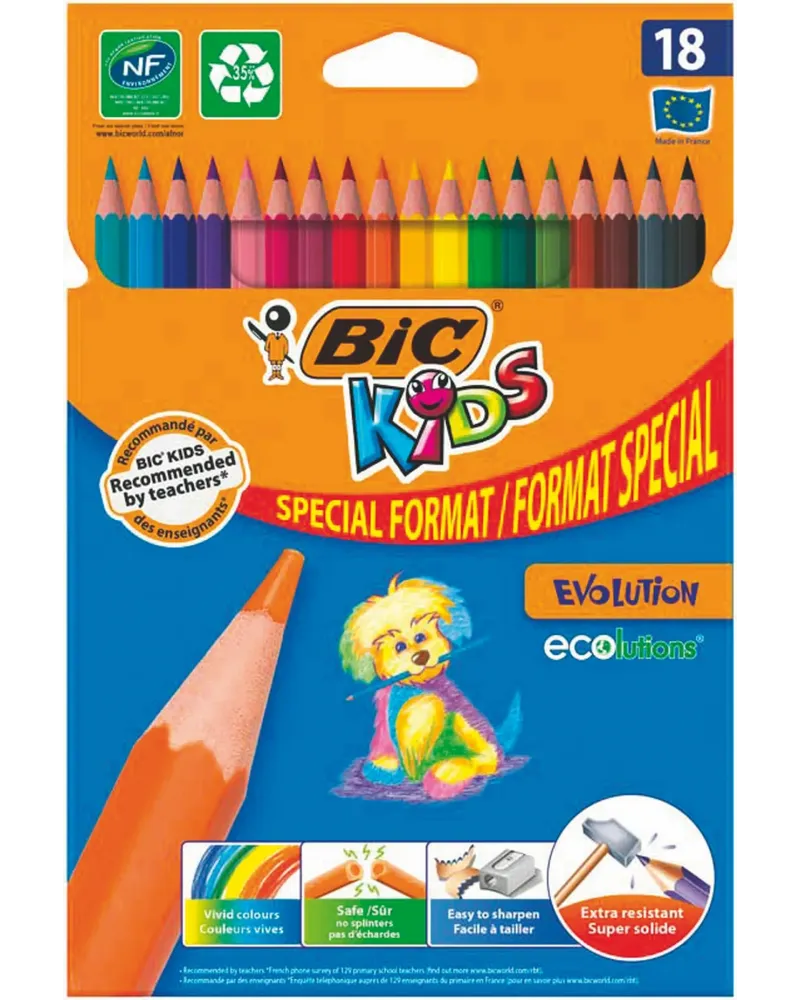 18 CRAYONS COUL EVOLUTION FORMAT SPECIAL   BIC15375143 BIC Âge Mini...