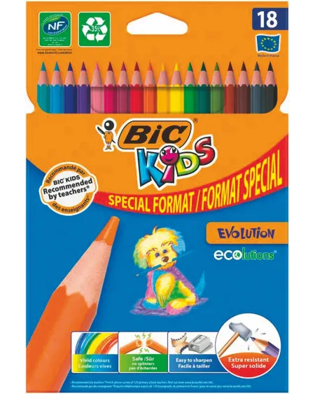 18 CRAYONS COUL EVOLUTION FORMAT SPECIAL   BIC15375143 BIC Âge Mini...