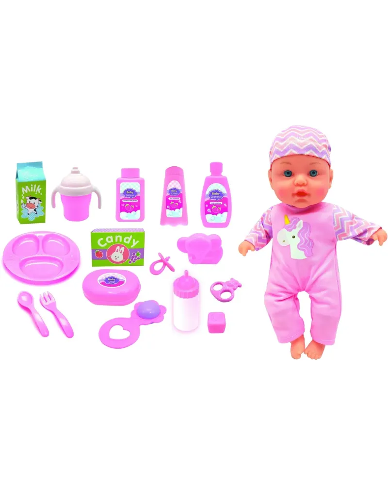 BEBE 31 CM 4 SONS + 16 ACC REPAS&CHANGE  Tout ce qu'il faut pour s'...