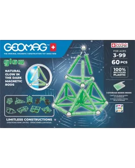 GEOMAG 60 PCES GLOW IN THE DARK  60 pièces aimantées pour des const...