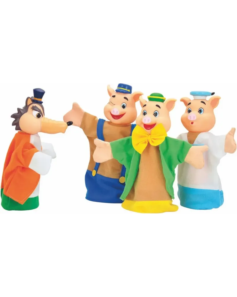 4 MARIONNETTES DE CONTE 4ASS.  4 marionnettes tirées des 3 petits c...