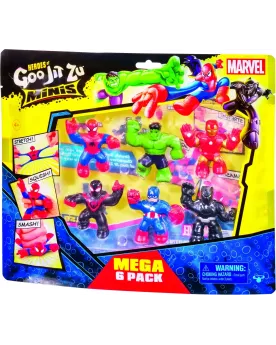GOOJITZU MARVEL PACK DE 6  Figurines visqueuses, extensibles et glu...