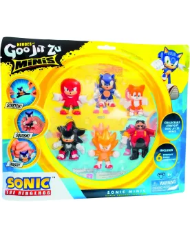 GOOJITZU SONIC MINI PACK DE 6  Figurines visqueuses, extensibles et...