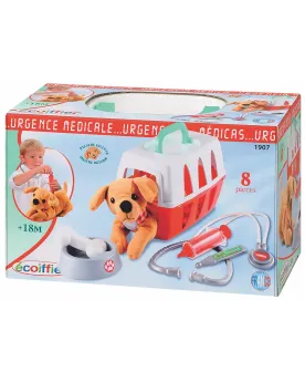VALISETTE VETERINAIRE  Un chien en peluche à soigner à l'aide des 5...
