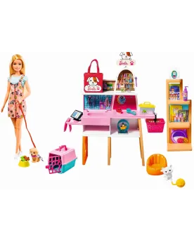 BARBIE SALON DE TOILETTAGE ANIMAUX  Aide Barbie à s'occuper des ani...