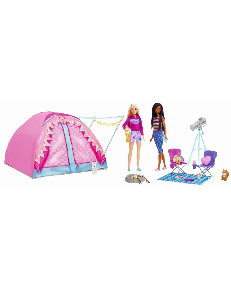 BARBIE CAMPING + 2 POUPEES  Barbie et sa copine sont prêtes pour vi...