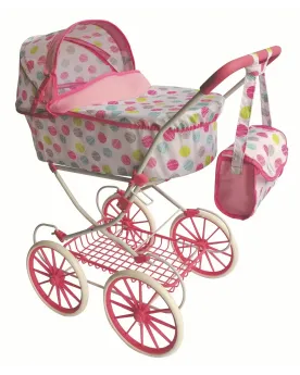 LANDAU VINTAGE+SAC 736 BLC-RONDS  78 H cm à la poignée. Sac inclus....