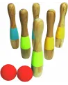6 QUILLES BOIS 23CM + 2 BOULES 6 quilles en bois de 23 cm et 2 boul...