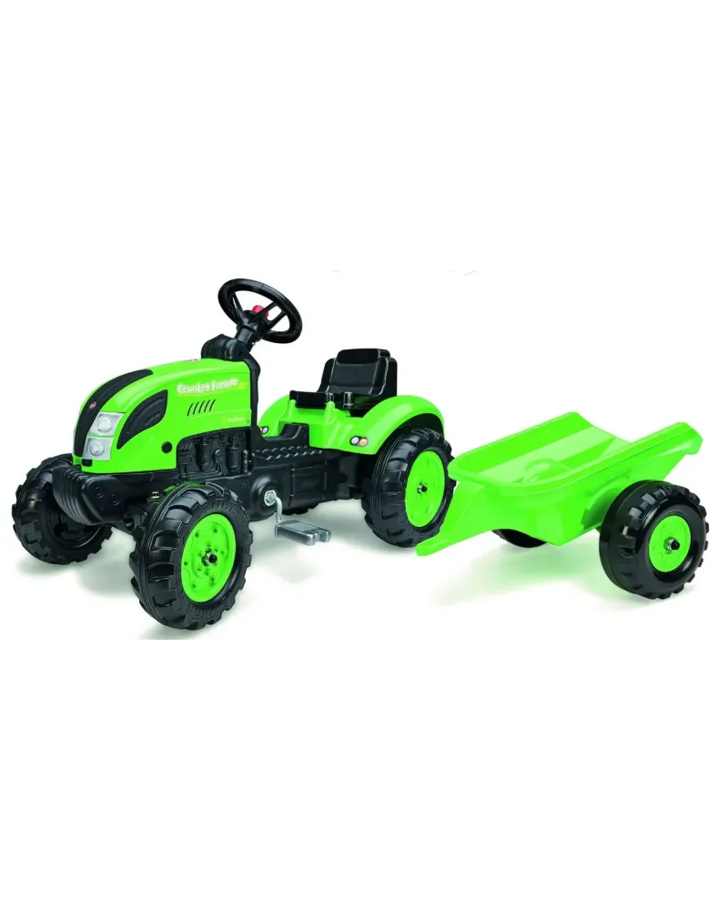 TRACTEUR COUNTRY FARMER 2/5 ANS + REMORQ  Plaque d'immatriculation ...