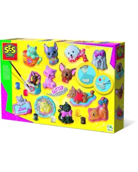 MOULAGES ET PEINTURES CHATS ET CHIENS  Réalise 12 animaux en plâtre...