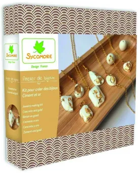 ATELIER BIJOUX CIMENT ET OR  Contient : ciment blanc, 2 moules (1 p...