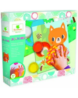 PEINTURE AUX DOIGTS ANIMAUX DE LA FORET  5 tableaux à peindre desti...