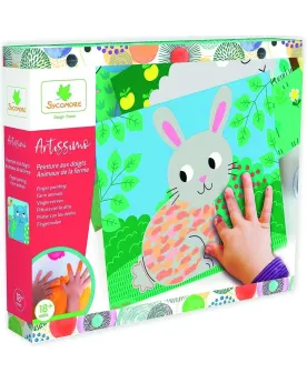 PEINTURE AUX DOIGTS ANIMAUX DE LA FERME  5 tableaux à peindre desti...