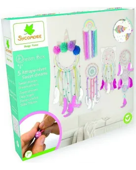 ATTRAP'REVES SWEET DREAMS  5 attrape-rêves dans des tons pastels. S...