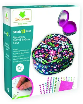 STCK'N FUN MOSAIQUES COFFRET COEUR  Décore un coffret à bijoux à l'...