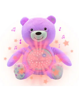 OURSON PROJECTEUR BEBE ROSE Lavable en machine. Projection lumineus...