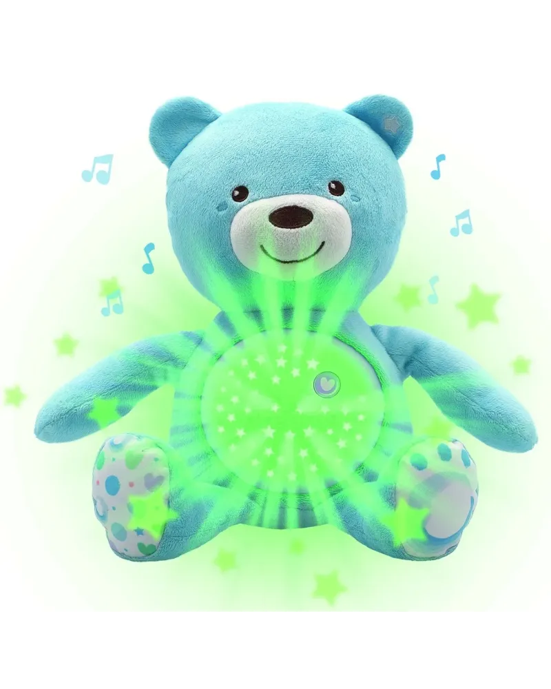 OURSON PROJECTEUR BEBE BLEU Lavable en machine. Projection lumineus...