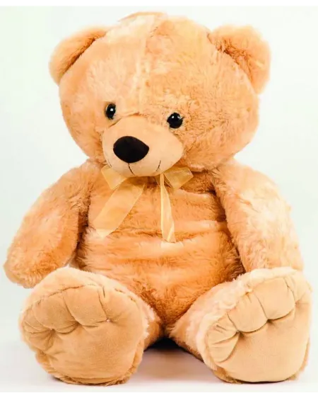 OURS 100CM CREME + NOEUD TULLE  100 cm. FUT273-133Y-CREAM  Âge Mini...