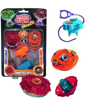 BLISTER 2 TOUPIES + LANCEUR DRACCO SPIN  2 toupies personnalisables...