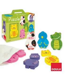 PUZZLE MAGNETIQUE ECHANGEABLES  Assemble des animaux ou des personn...