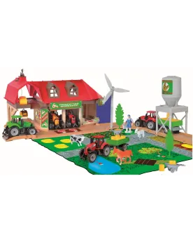 COFFRET FERME CHANTE MULE 1/32  Hangar agricole avec éolienne, silo...