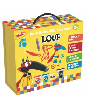 LOUP VALISETTE PATE A MODELER  4 pots de pâte à modeler et des acce...