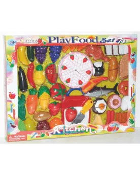 BTE 70 PCES ALIMENTS A DECOUPER  Fixation par scratch. KAS8119  Âge...