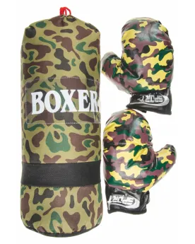 SAC BOXE 43CM + 2 GANTS DECO MILITAIRE   LEY05115  Âge Minimum: 3A ...