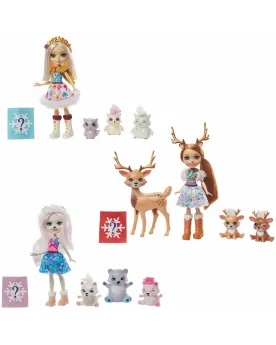 ENCHANTIMALS FAMILLE ANIMAUX  Une poupée et des animaux (maman et p...