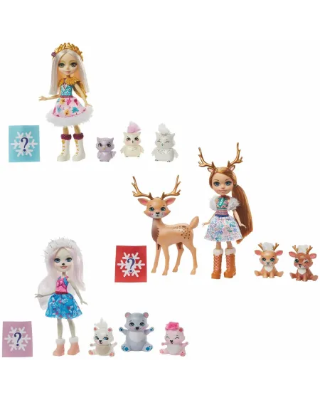 ENCHANTIMALS FAMILLE ANIMAUX  Une poupée et des animaux (maman et p...