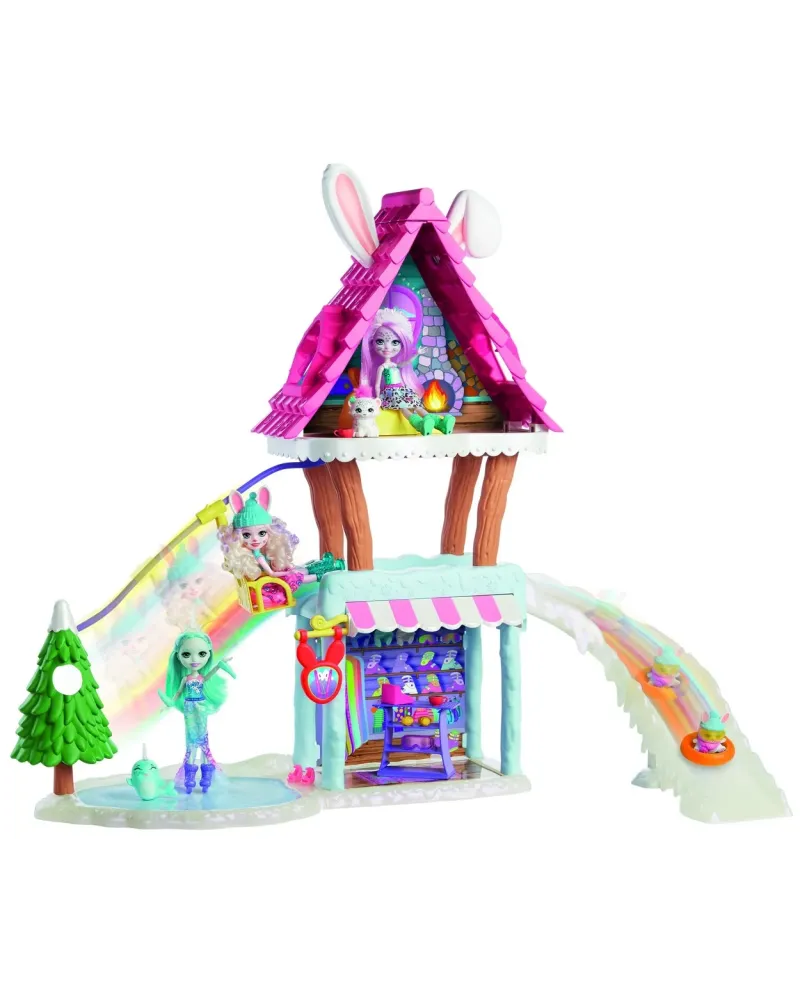 ENCHANTIMALS CHALET DES NEIGES Avec une poupée de 15 cm, un animal ...