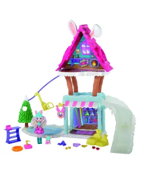 ENCHANTIMALS CHALET DES NEIGES Avec une poupée de 15 cm, un animal ...