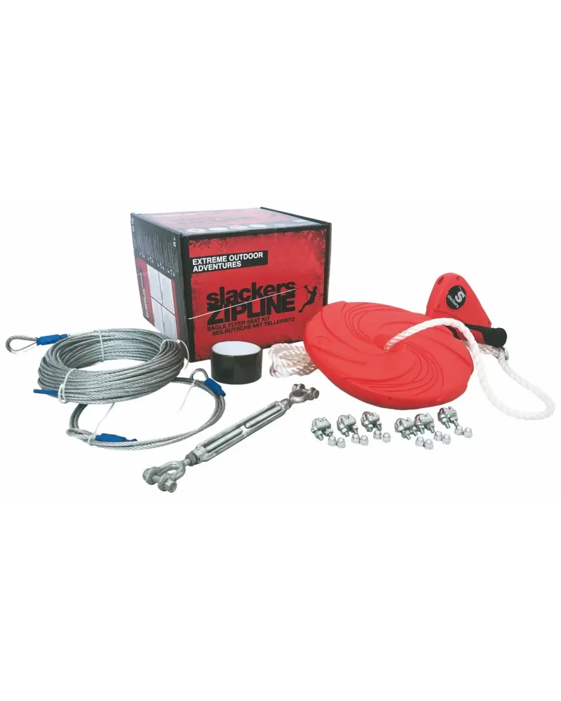 SLACKERS TYROLIENNE 30M  Longueur du câble en acier 30 M. Glissez s...