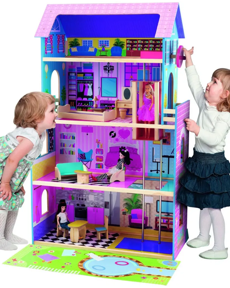 MAISON POUPEE EN BOIS 1M30 4 NIVEAUX  130 H cm. 1 rez de chaussée +...