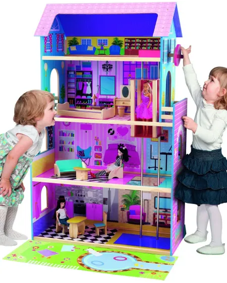 MAISON POUPEE EN BOIS 1M30 4 NIVEAUX  130 H cm. 1 rez de chaussée +...