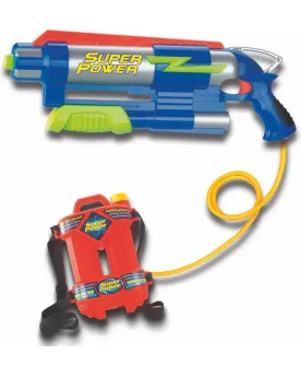 WATER GUN SUPER POWER RESEVOIR A DOS  Mets le réservoir d'eau sur t...
