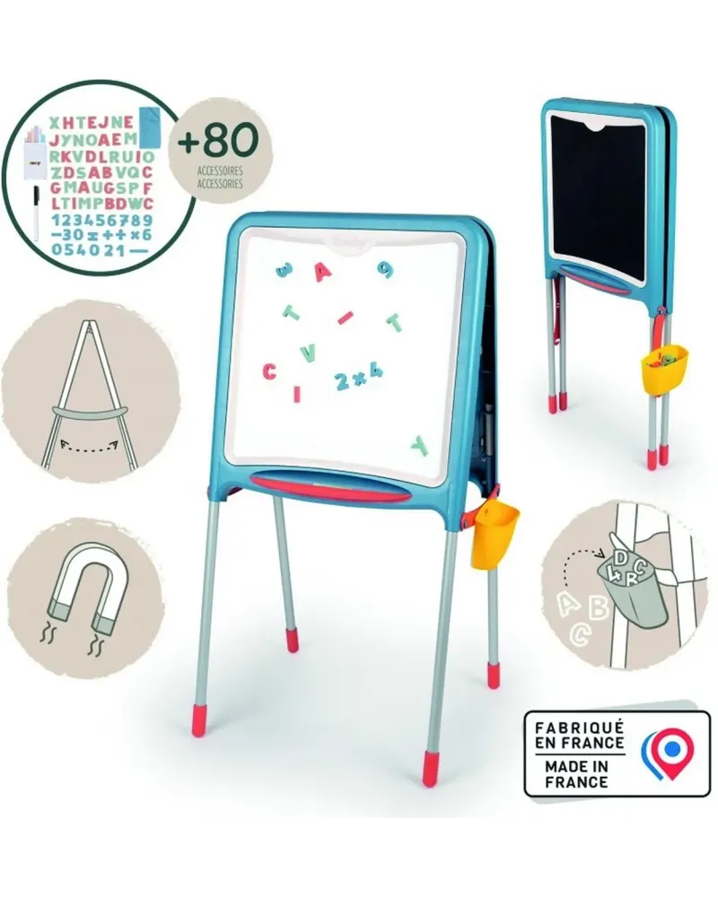 TABLEAU TUBES TURQUOISE  1 face ardoise et 1 face magnétique pour f...