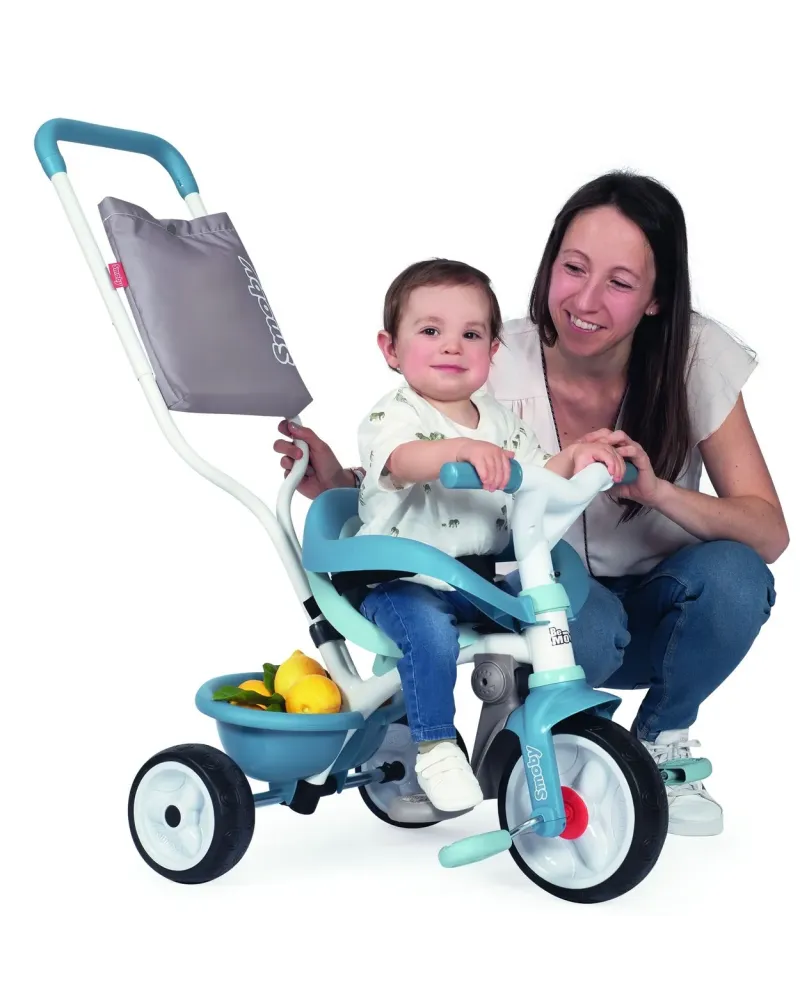 TRICYCLE BE MOVE CONFORT BLEU Armature métallique avec roues silenc...