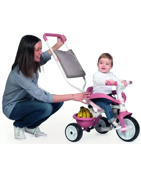 TRICYCLE BE MOVE CONFORT ROSE Armature métallique avec roues silenc...