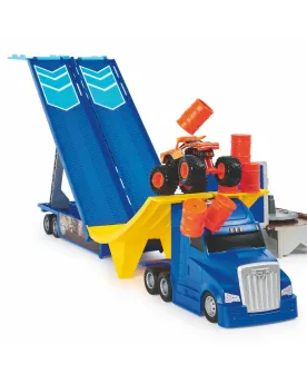 MONSTER JAM 1/64 TRANSPORTEUR + VEH.  1/64. Le camion s'ouvre pour ...