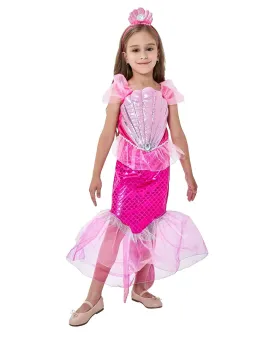 COST LUXE SIRENE ROSE + TIARE 10/12 ANS  Taille :10-12 ans. Avec ti...