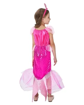 COST LUXE SIRENE ROSE + TIARE 10/12 ANS  Taille :10-12 ans. Avec ti...