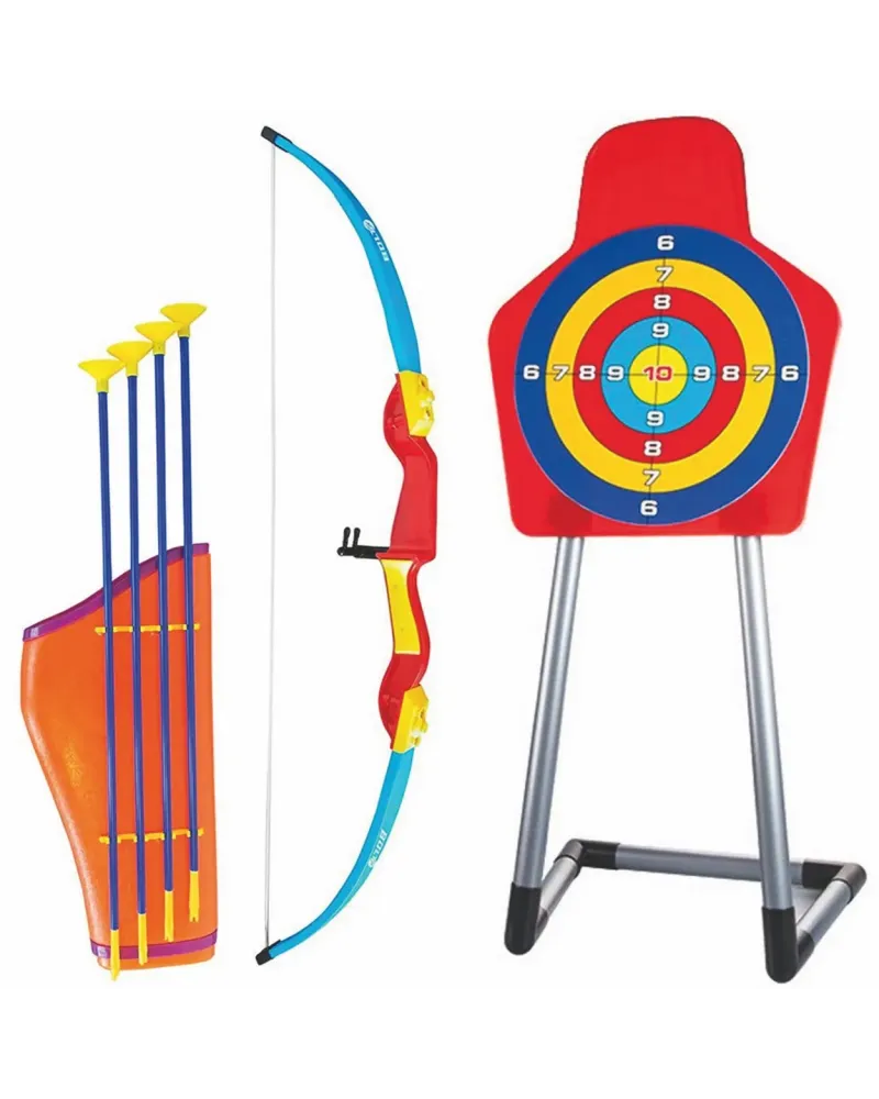 ARC A FLECHE + CIBLE  Comprend un arc, un carquois, 4 flèches vento...