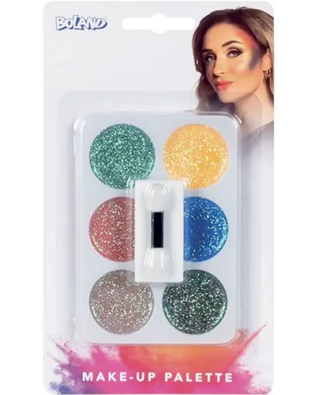 PALETTE MAKE UP 6 GALETS GLITTER + ACCS  6 galets de grimage brilla...