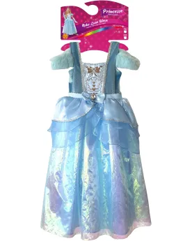 COST. LUXE PRINCESSE BLEUE 5/6 ANS  Tiare et gants inclus. Taille 5...