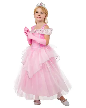 COST. LUXE PRINCESSE ROSE 7/8 ANS  Tiare et gants inclus. Taille 7-...