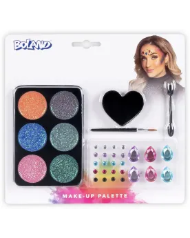 KIT MAKE UP GLAMOUR 6 GALETS + STRASS  6 galets de grimage brillant...