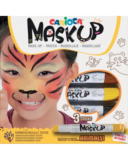 3 STICKS TWIST GRIMAGE ANIMAL  3 sticks de grimage. S'enlève facile...