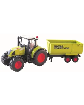 1/32 TRACTEUR CLAAS METAL + REMORQUE BAS